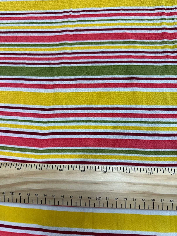 Pink Multi Strip Crepe Georgette Fabric