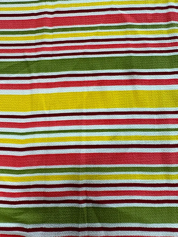 Pink Multi Strip Crepe Georgette Fabric