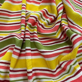 Pink Multi Strip Crepe Georgette Fabric
