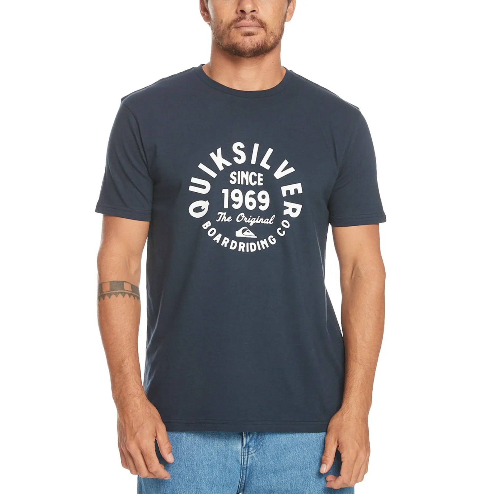 Quiksilver Mens Circle Script Short Sleeve Cotton T-Shirt