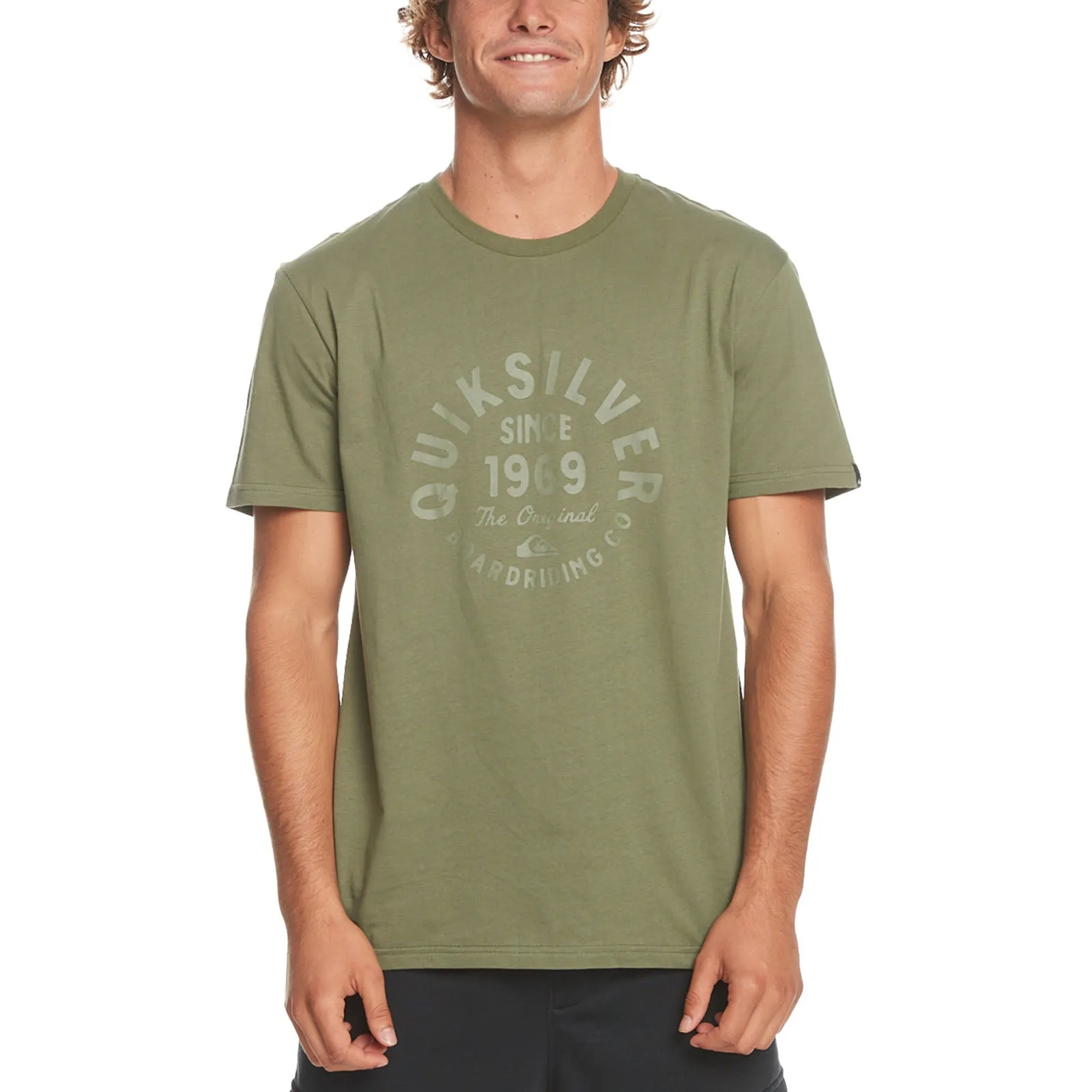 Quiksilver Mens Circle Script Short Sleeve Cotton T-Shirt