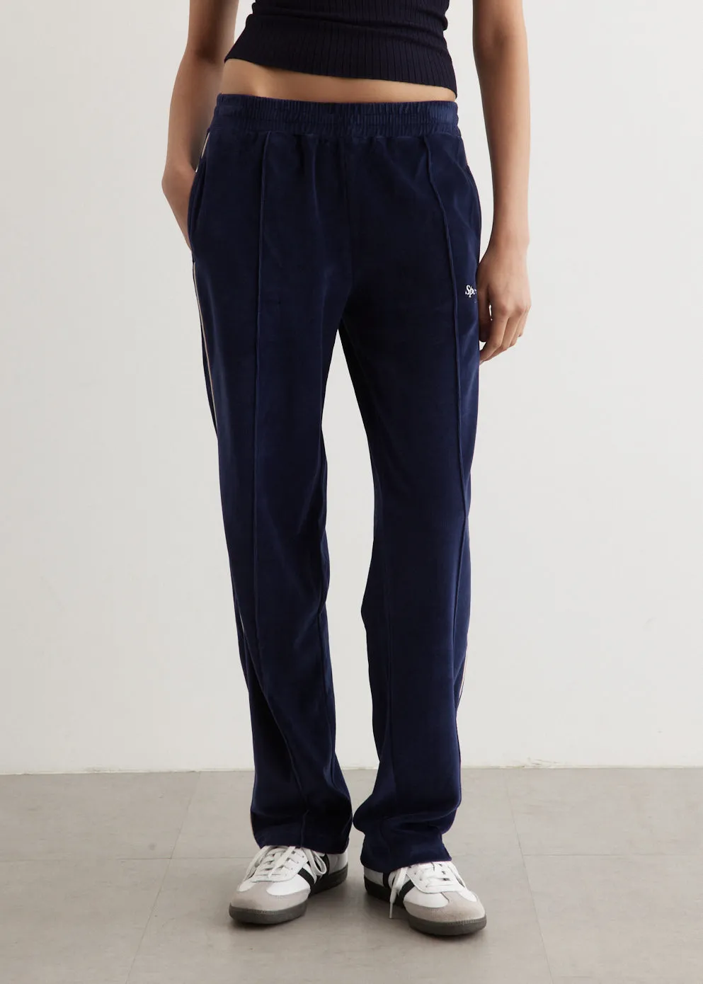 Script Velour Track Pants