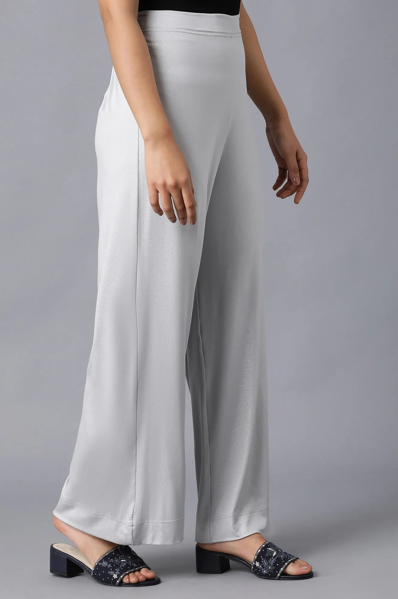 Silver Straight Palazzo