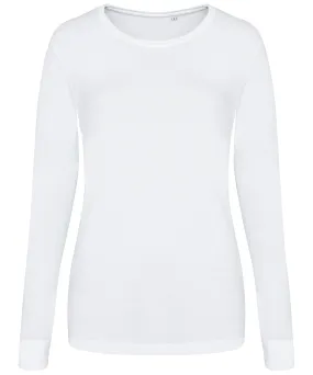 Solid White - Women's triblend T long sleeve
