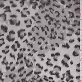 Stone/Black Leopard Georgette Fabric