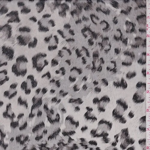 Stone/Black Leopard Georgette Fabric