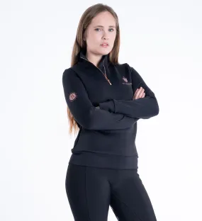 Technical Quarter Zip Black & Rose Gold