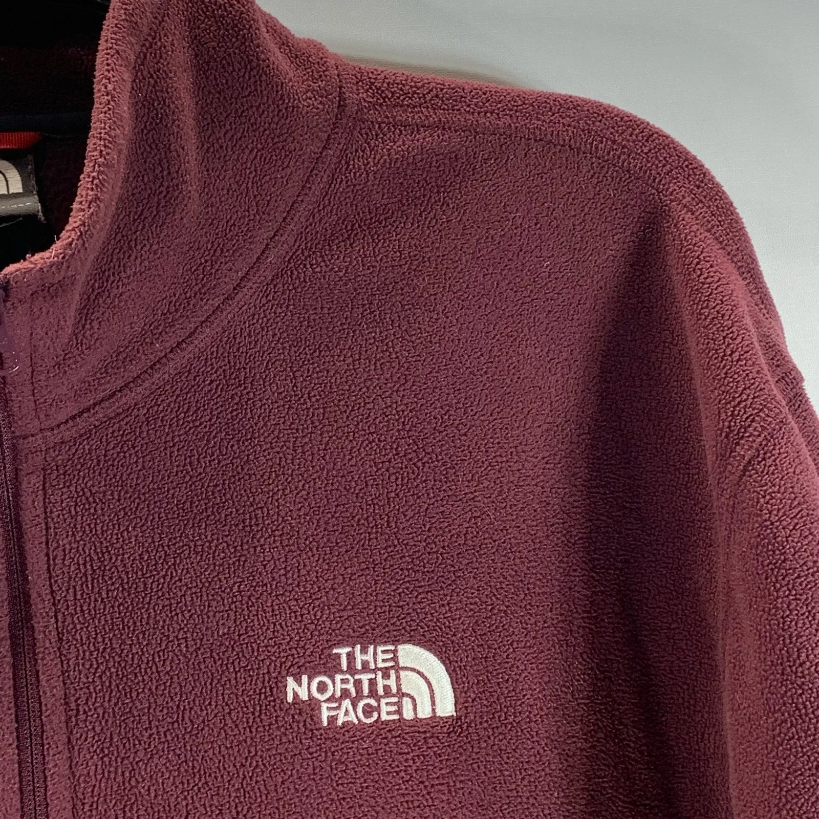 THE NORTH FACE Men's Burgundy Polortec Classic Fleece Quarter-Zip Sweater SZ XL