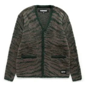 TIGER PATTERN MOHAIR CARDIGAN