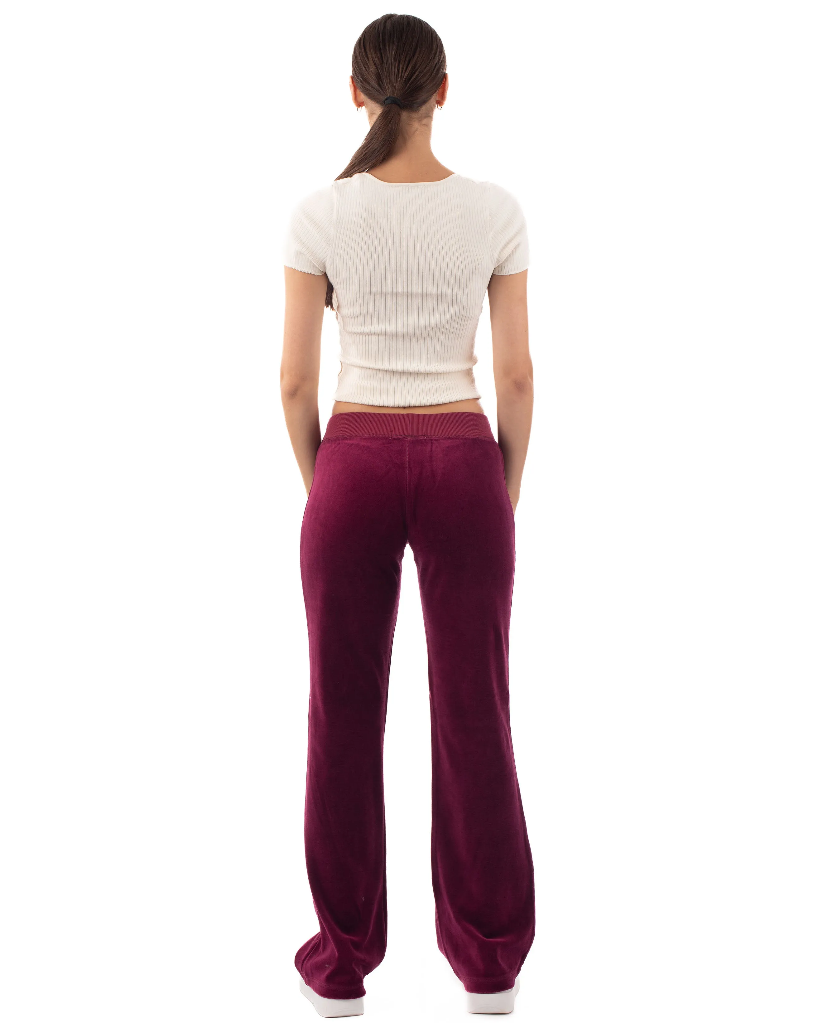 Velour Jogging Pants (Burgundy)
