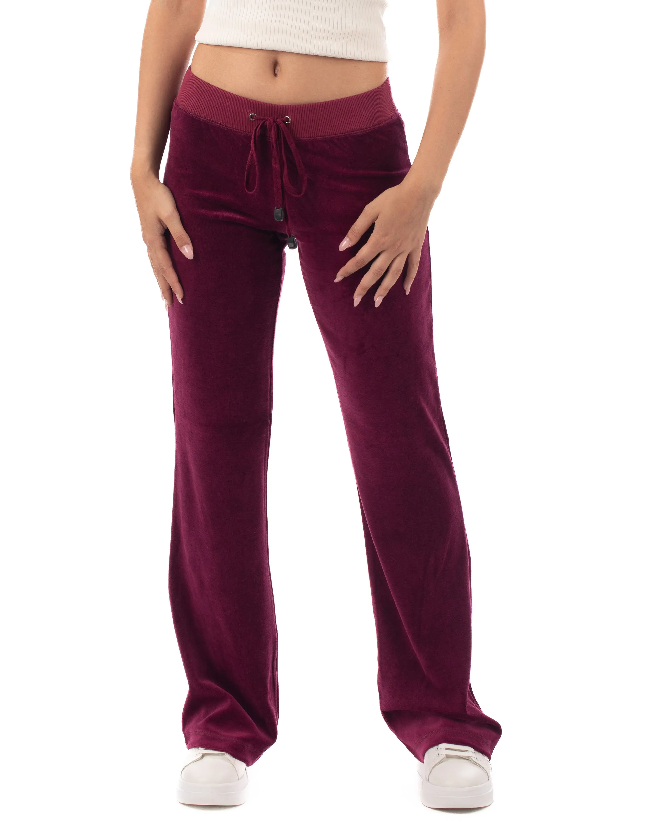 Velour Jogging Pants (Burgundy)