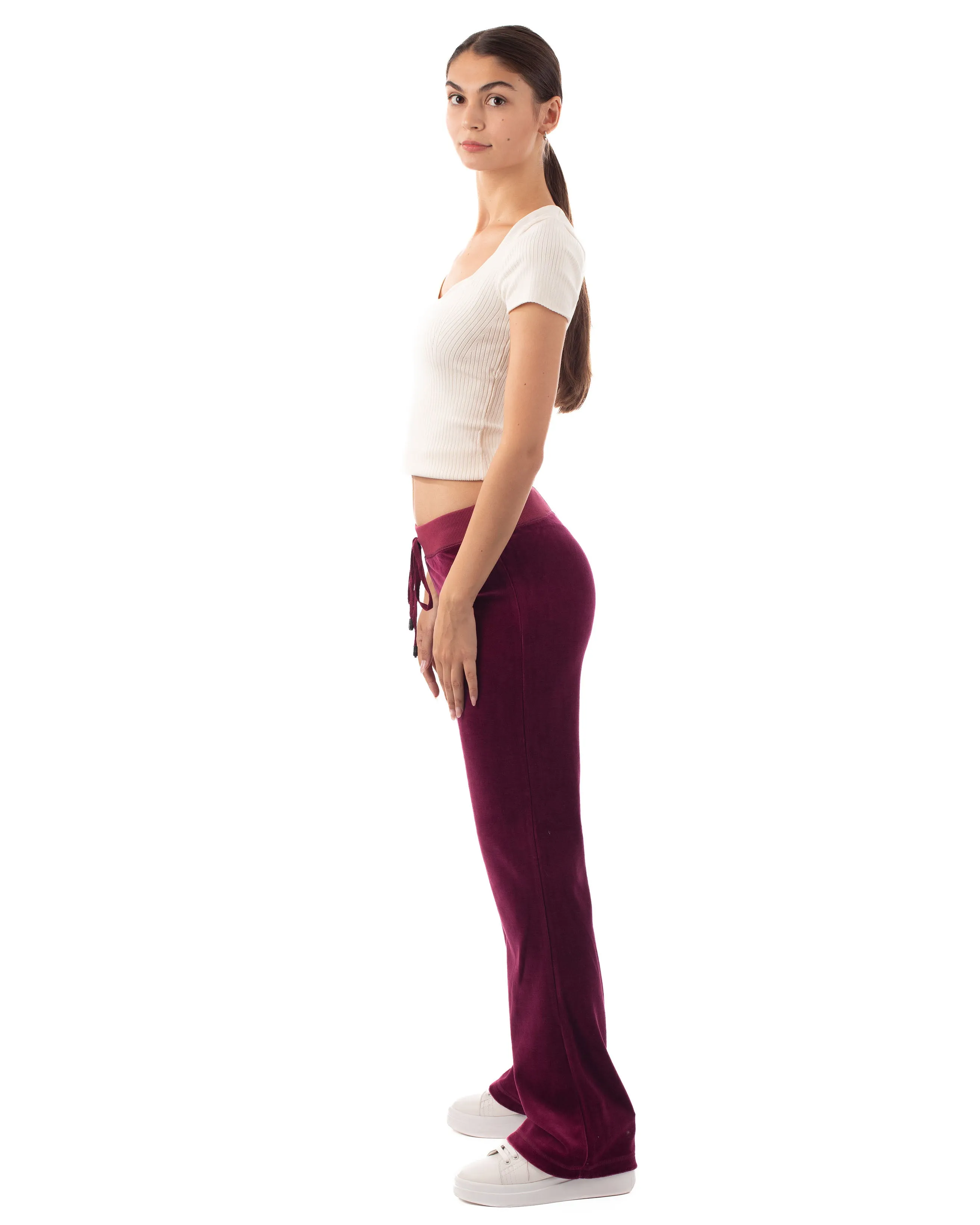 Velour Jogging Pants (Burgundy)