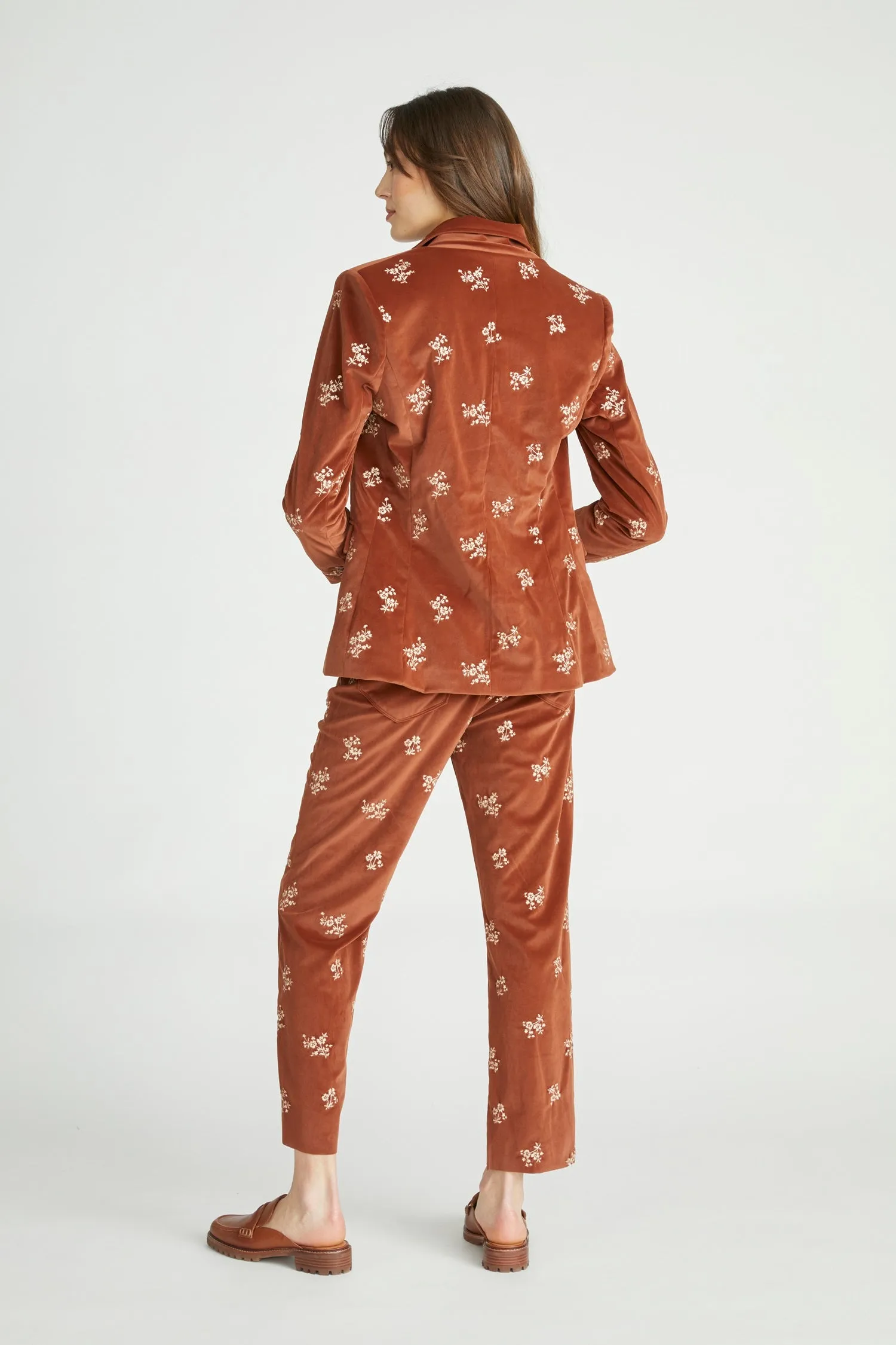 Velour Pants - Rust Clover
