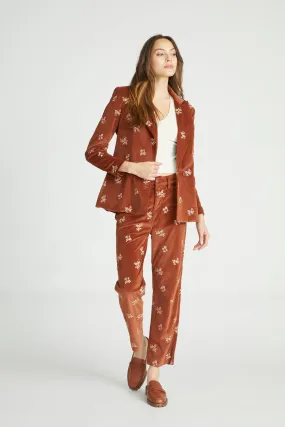 Velour Pants - Rust Clover