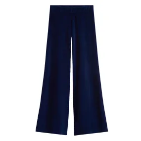 Velour Wide Leg Pant - Marine