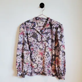 Vintage 80s Floral Blouse | Size 10