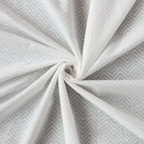 White Dyeable Zig-Zag Pattern  Khadi Print Pure Mul Cotton Fabric (Width 43 Inches)