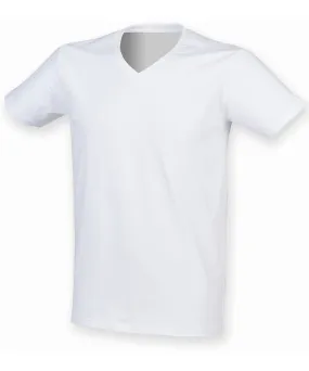 White - Men's feel good stretch v-neck t-shirt
