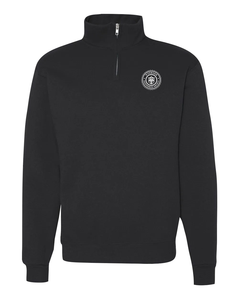 Windsor Engineering Society Cadet Collar Quarter-Zip Sweatshirt with Printed Logo