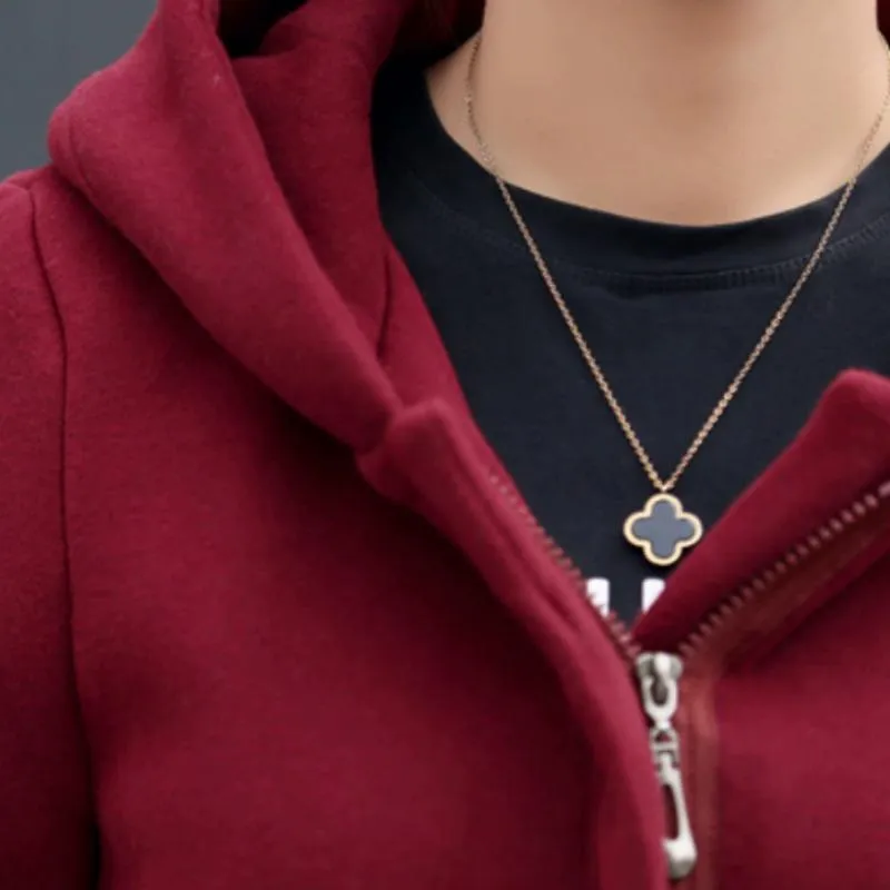 Women's Autumn/Winter Hooded Fleece Coat