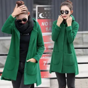 Women's Autumn/Winter Hooded Fleece Coat