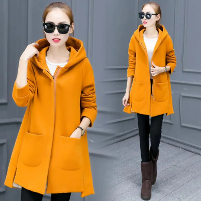 Women's Autumn/Winter Hooded Fleece Coat